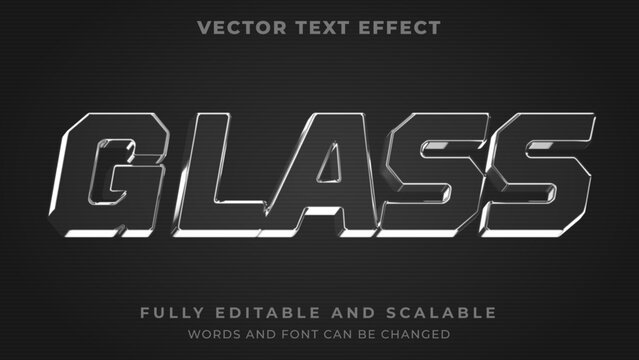 transparent glass graphic style editable text effect