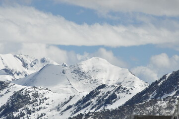 Fototapeta na wymiar Pyrenees, Occitania, France, mountains, winter, snow, ski and holiday region,