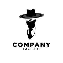 gangster logo with hat like cowboy. vector logo