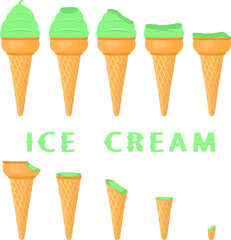 Big set various sweet tasty natural ice cream