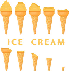 Big set various sweet tasty natural ice cream