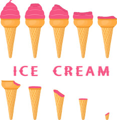 Big set various sweet tasty natural ice cream