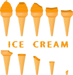 Big set various sweet tasty natural ice cream