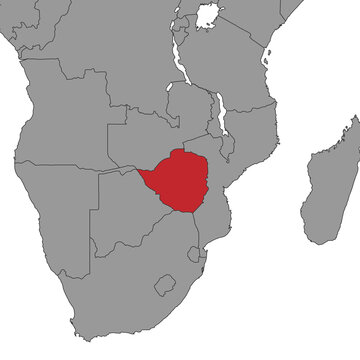 recommend clip art: Zimbabwe on world map. Vector illustration.
