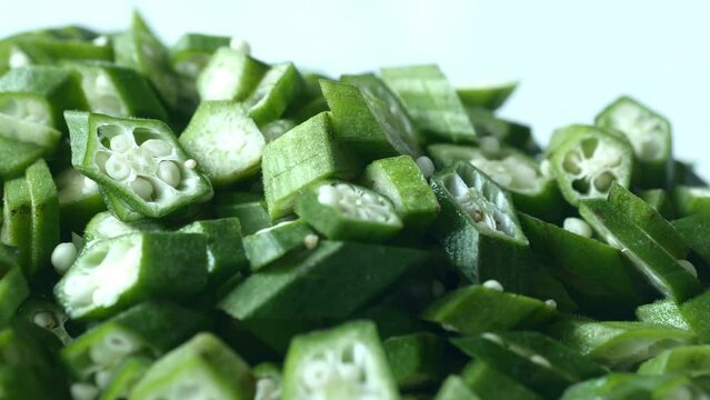 Fresh okra isolated on white background