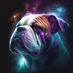 Bulldog Dog in Space - Generative AI