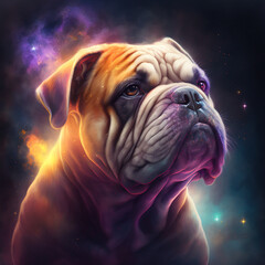 Bulldog Dog in Space - Generative AI