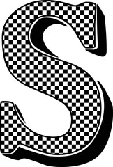 Obraz premium Checkered Alphabet & Number Designs