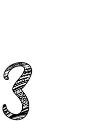 Cursive Maori Mandala Pattern Design in Alphabets & Numbers 