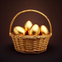 A basket of golden eggs. Great to show finance, retirement, prosperity and more. 