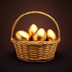 A basket of golden eggs. Great to show finance, retirement, prosperity and more. 