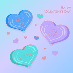Candy with confessions for Valentine's Day. Great for postcards, website, social networks, gift, for a declaration of love.