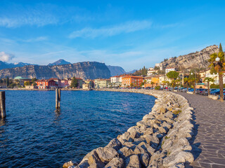 Torbole town in Italy on Lake Garda