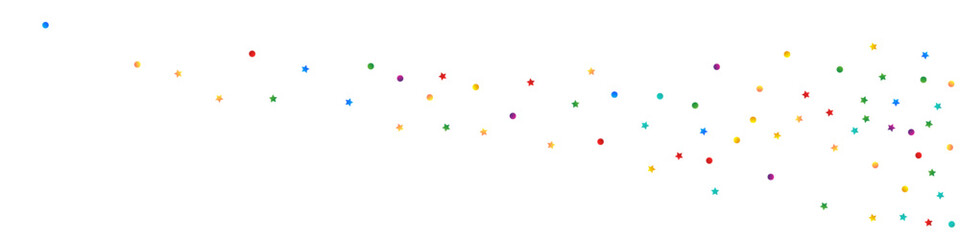 Color Starfall Celebration Vector White Panoramic