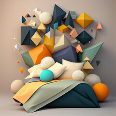 Abstract colorful geometric shapes