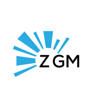 ZGM letter logo. ZGM blue image on white background and black letter. ZGM technology  Monogram logo design for entrepreneur and business. ZGM best icon.
