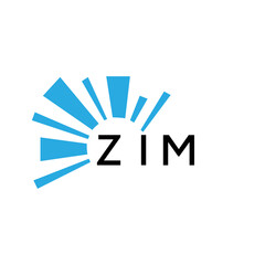 ZIM letter logo. ZIM blue image on white background and black letter. ZIM technology  Monogram logo design for entrepreneur and business. ZIM best icon.
 - obrazy, fototapety, plakaty