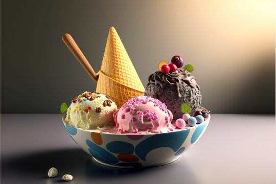 Various colorful ice cream in a paper cup. ice cream in a cup. cup icream 