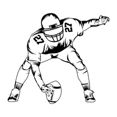 Fototapeta na wymiar American Football player lineman vector design.