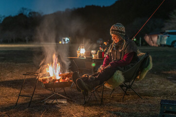 焚火でリラックス