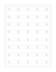 ABC Alphabet Letter Tracing Hh