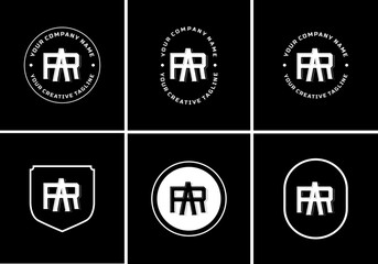Obraz premium Letters AR or RA monogram template logo initial, badge design