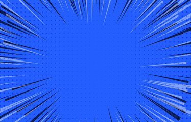 Obraz premium Pop art comic background lightning blast . Cartoon Illustration on blue