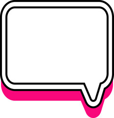 Naklejka premium white and pink speech bubble, conversation bubble, text box, thinking balloon