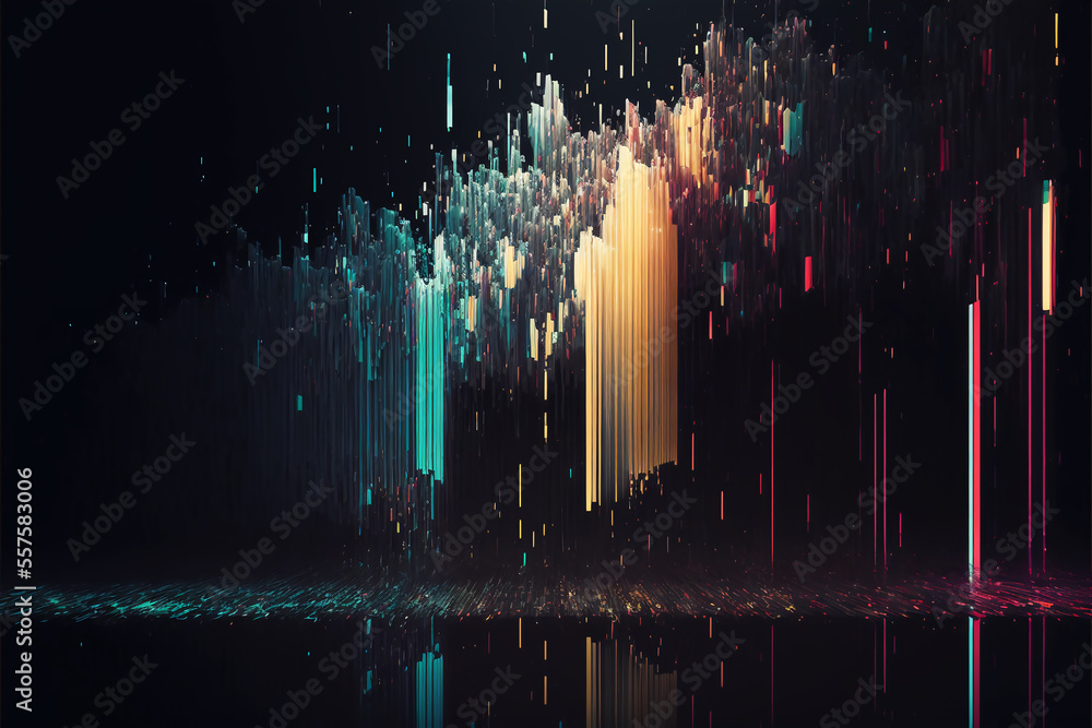 Poster abstract data glitch background. generative ai