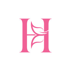 flower beautiful beauty logo letter H