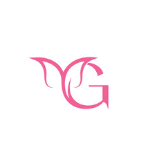 flower beautiful beauty logo letter G