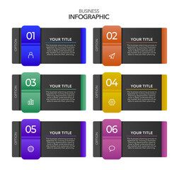 Infographic Business process options or steps , colorful icons ,vector infographic template stock Vector illustration