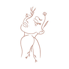 Women Face Line Art