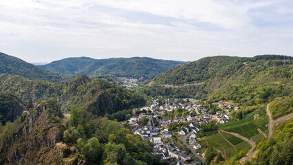 Fototapeta na wymiar The City of Altenahr in the Ahrtal Valley from above (Rhineland Palatinate / Germany)
