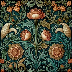 Foto op Plexiglas anti-reflex floral patterns textile © Jolene