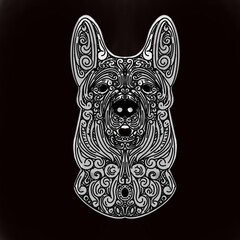 dog head illustration
