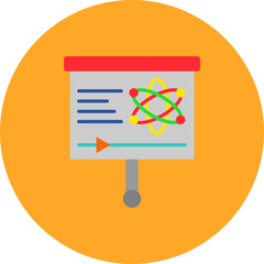 Projector Screen Multicolor Circle Flat Icon