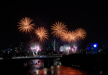 fireworks over the Brisbane River 2023
