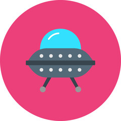 Sci Fi Multicolor Circle Flat Icon