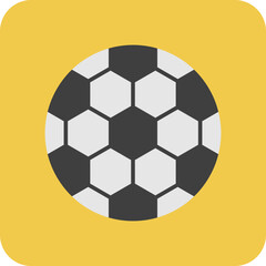 Soccer Ball Multicolor Round Corner Flat Icon