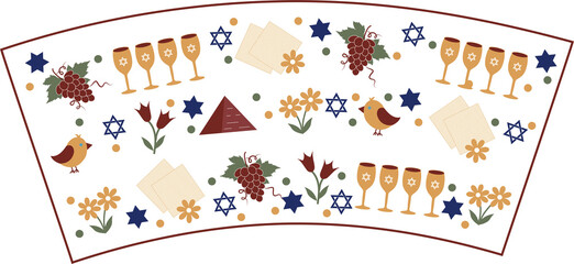 Passover symbols illustration design on a cup