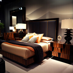 Modern bedroom in showroom