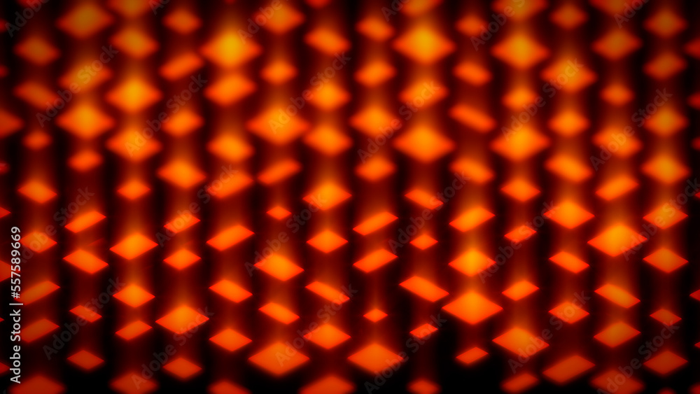 Poster red and orange cuboids - geometric randomize concept - abstract 3d rendering