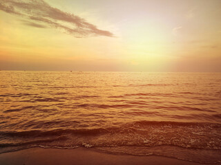Fototapeta premium Beach Sunset Hua Hin Thailand Sky Ocean Wave