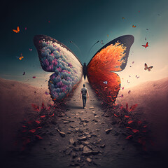 Chemin vers la transformation - papillon
