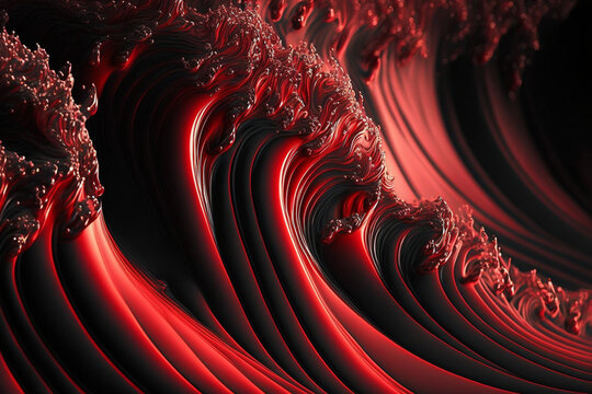 red wave with dark backdrop made by generative ai © Artificial Dream