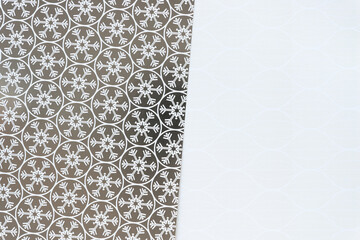 holiday themed scrapbook paper background: silver and snowflake and pattern