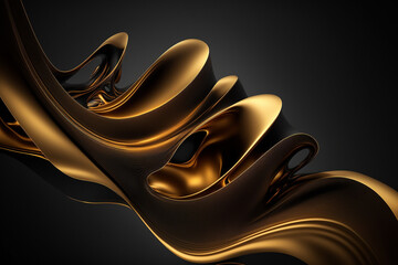 black and gold abstract design made by generative ai