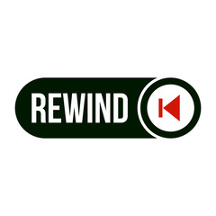Multi media Rewind Button on Transparent Background