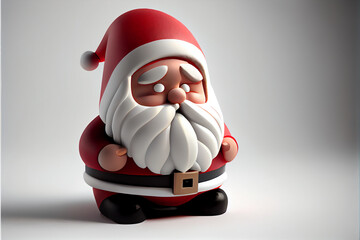 Little cute santa claus figure on white background
